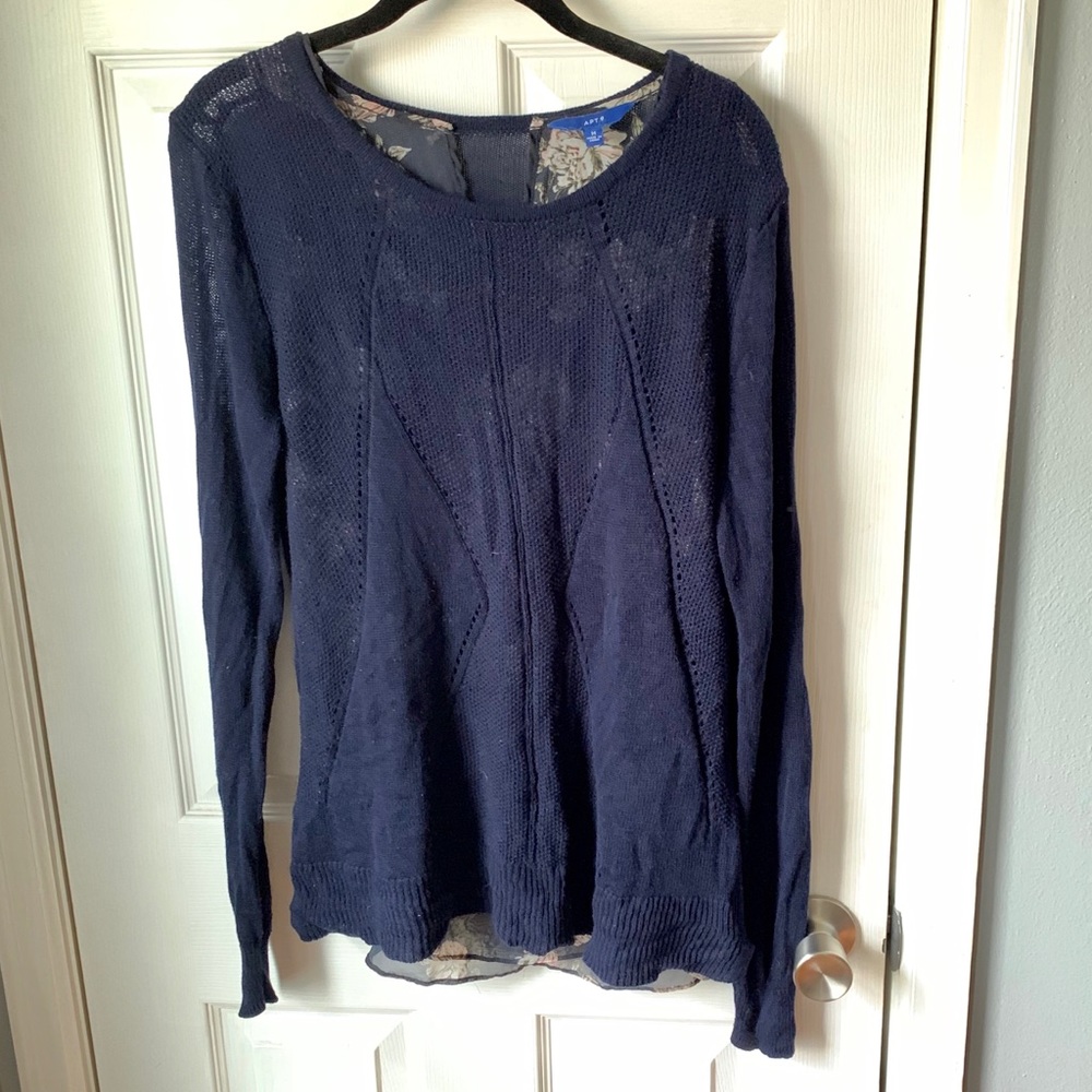 Apt. 3 for $25! Sweater with attached Sheer Tank